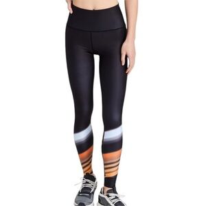 P.E Nation Black and Orange High Rise Athletic Leggings